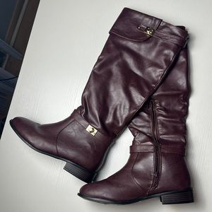 Maroon Riding Boots